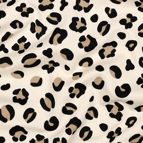 Dzianina dresowa drapana panterka | Poppy Fabrics – krem/zawilec, 