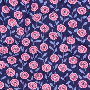 Popelina bawełniana letnie kwiatki | Poppy Fabrics – róż/indygo, 