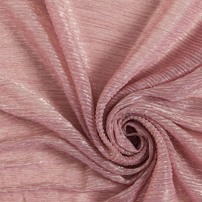 Prześwitująca tkanina plisowana w błyszczące paski – róż,  image number 3