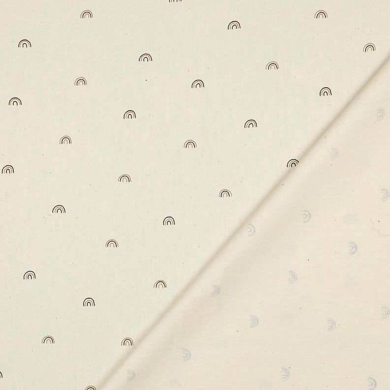 GOTS Popelina bawełniana małe tęcze | Poppy Fabrics – naturalny/brąz sarni, image number 4
