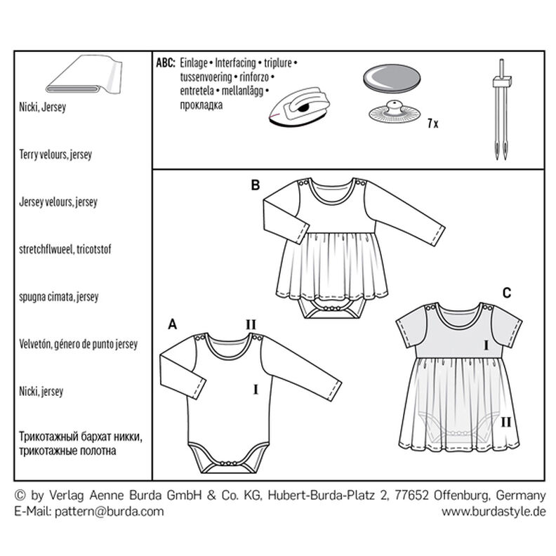 Sukienka niemowlęca | Body, Burda 9347 | 62 - 92,  image number 8