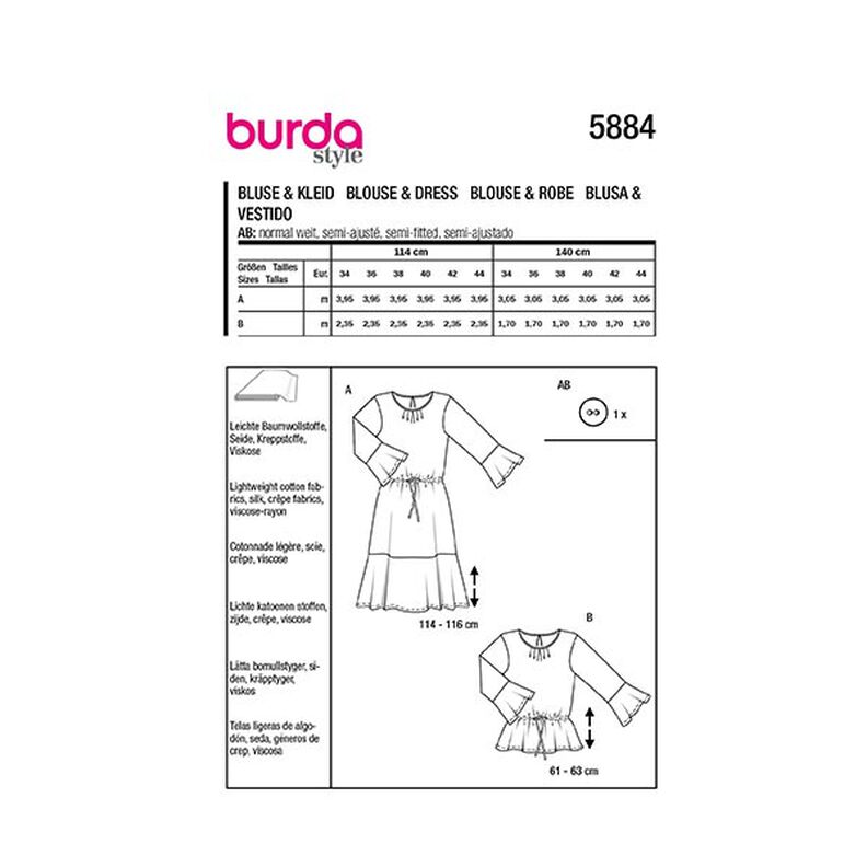Bluzka / Sukienka | Burda 5884 | 34-44,  image number 9