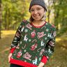 Dzianina dresowa pętelkowa French Terry Święty Mikołaj i lama | Glitzerpüppi – zielony jodłowy/chili,  thumbnail number 5
