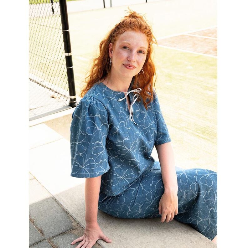 Dżins Żakard kwiaty | Poppy Fabrics – dżins,  image number 6