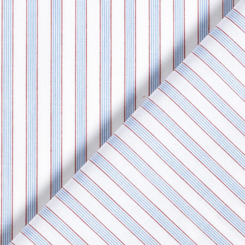 Tkanina bawełniana w dwukolorowe paski – biel/jasnoniebieski,  image number 4