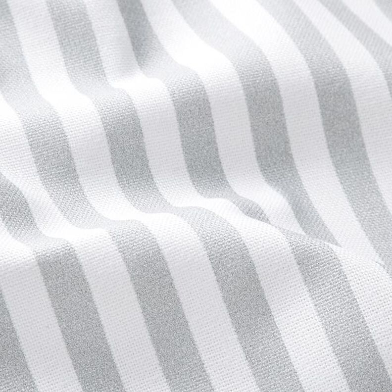 Tkanin dekoracyjna Half panama podłużne pasy – jasnoszary/biel,  image number 2