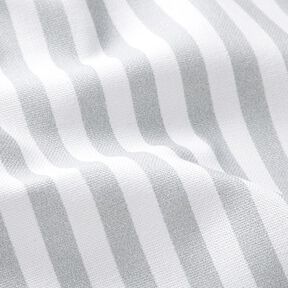 Tkanin dekoracyjna Half panama podłużne pasy – jasnoszary/biel | Resztka 50cm, 