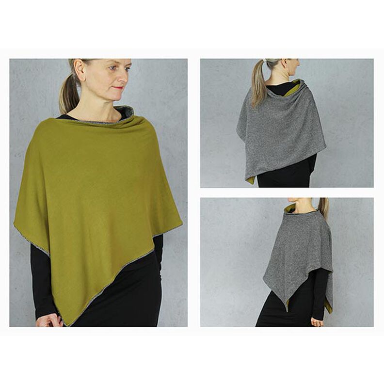 KOBIETA PENNY asymetryczne dwustronne poncho | Studio Przycięcie na wymiar | Jeden Rozmiar,  image number 2