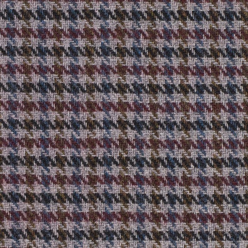 Tkanina płaszczowa Mieszanka wełniana mała pepitka – merlot/srebro, image number 1