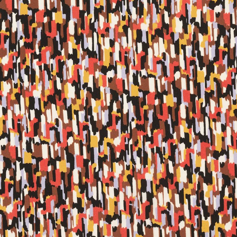 Krepa ze wzorem ślad&oacute;w pędzla &ndash; czerń/terakota,  image number 1