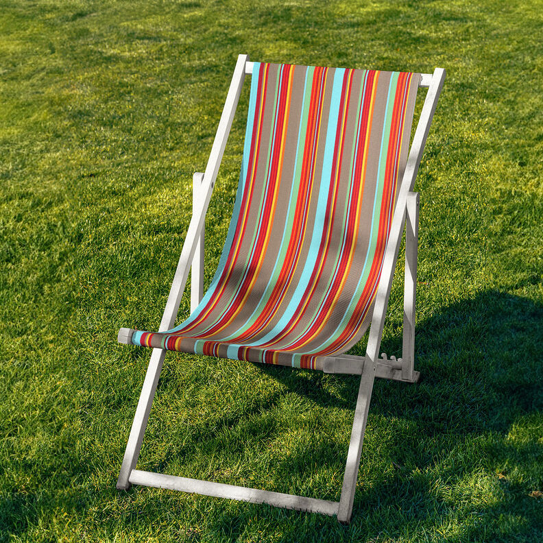 Outdoor Tkanina na leżaki Podłużne paski 44 cm – kreci/jasny turkus,  image number 5