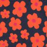 Puszysty plusz kwiaty | Poppy Fabrics – granat/pomarańcza,  thumbnail number 1