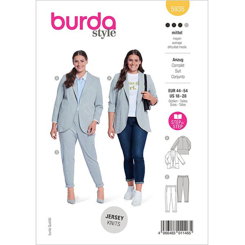 Garnitur Plus Size  | Burda 5935 | 44-54,  image number 1