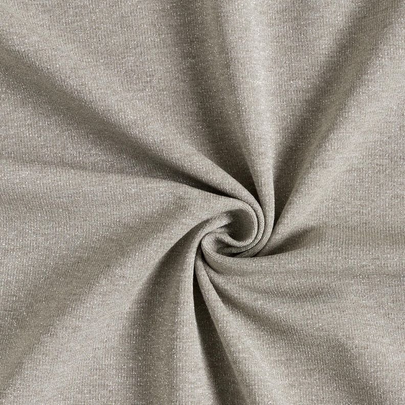 Dzianina żakardowa, błyszczący melanż – beż/srebrny metaliczny,  image number 1