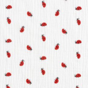 Muślin / Tkanina double crinkle biedronki – kość słoniowa, 