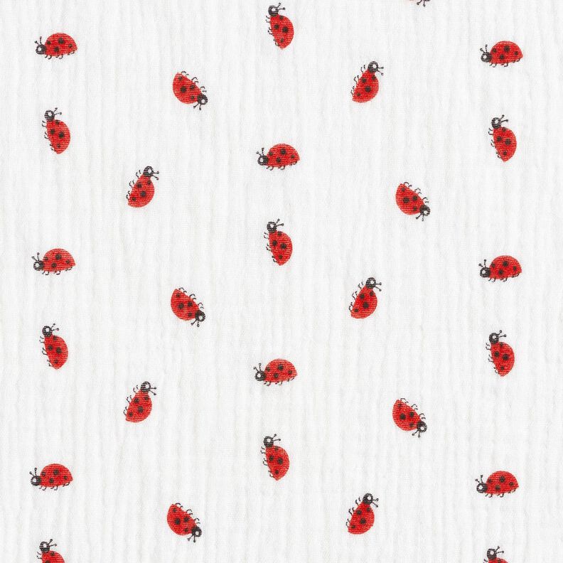 Muślin / Tkanina double crinkle biedronki – kość słoniowa, image number 1