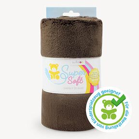 Tkanina pluszowa SuperSoft SNUGLY [ 1 x 0,75 m | 5 mm ] - ciemny brąz | Kullaloo, 