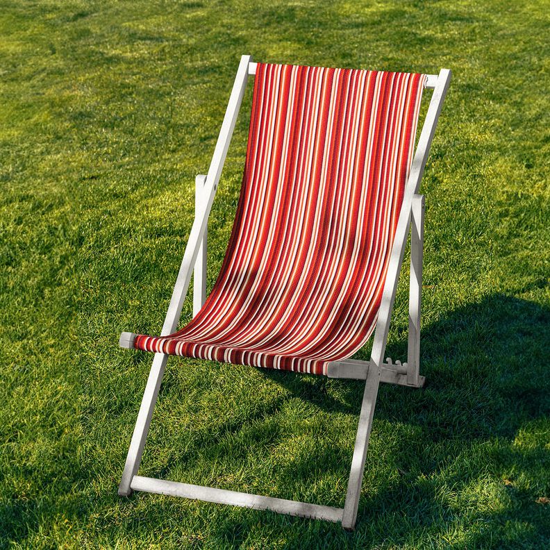Outdoor Tkanina na leżaki Podłużne paski 44 cm – ciemnoczerwony/pomarańcza,  image number 4