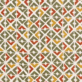 Krepa wiskozowa w romby w stylu retro – beż/khaki, 