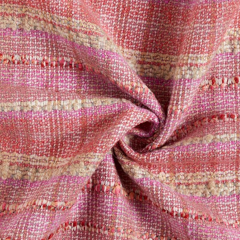 Tkanina płaszczowa z mieszanki wełny Bouclé – pink,  image number 3