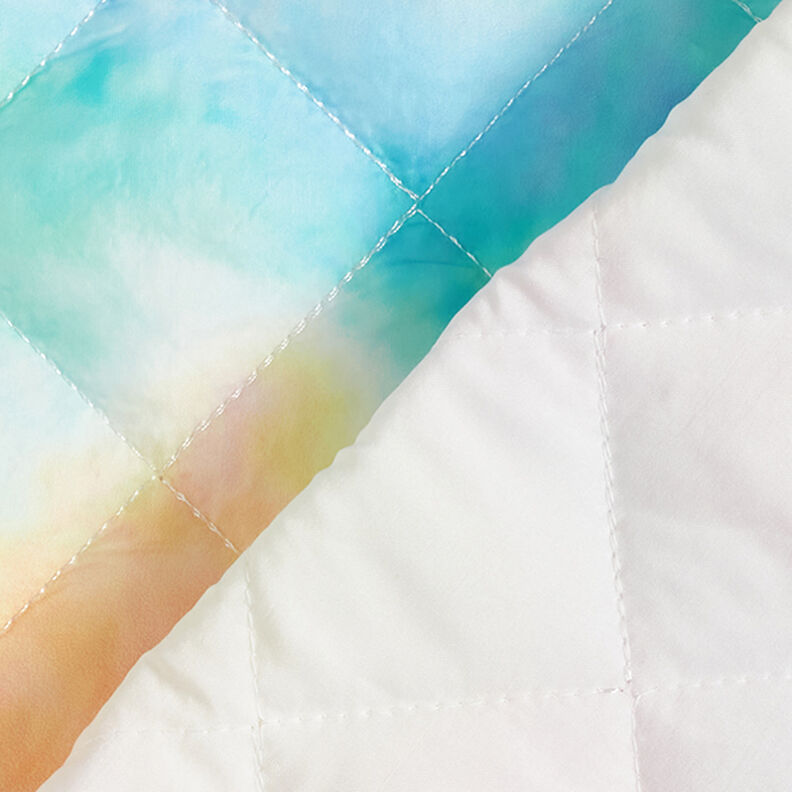 Tkanina pikowana tęcza cieniowana – biel/mix kolorów,  image number 4