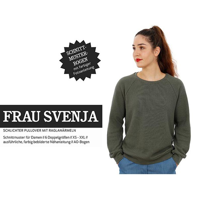 FRAU SVENJA – prosta bluza z rękawami raglanowymi, Studio Schnittreif  | XS -  XXL,  image number 1