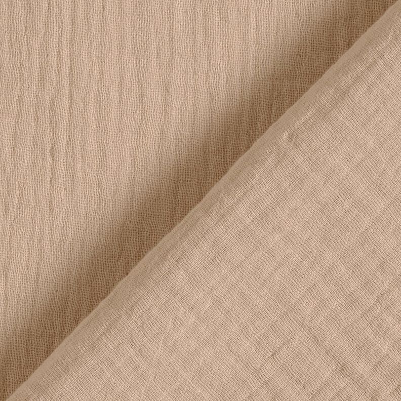 Muślin / Tkanina double crinkle – ciemny beż,  image number 4
