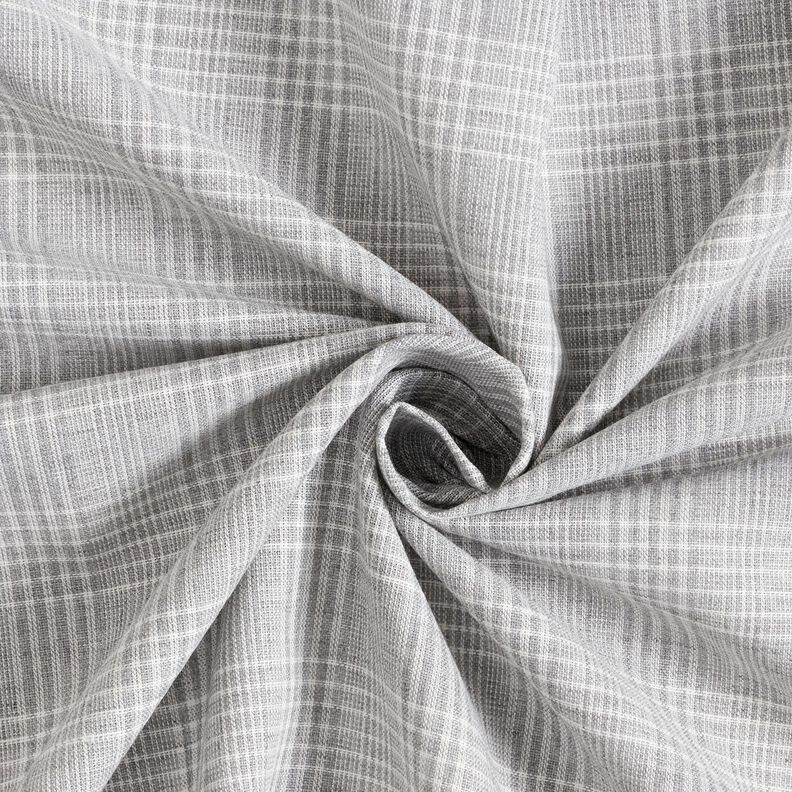 Lekka tkanina bawełniana w kratkę – jasnoszary/biel,  image number 3