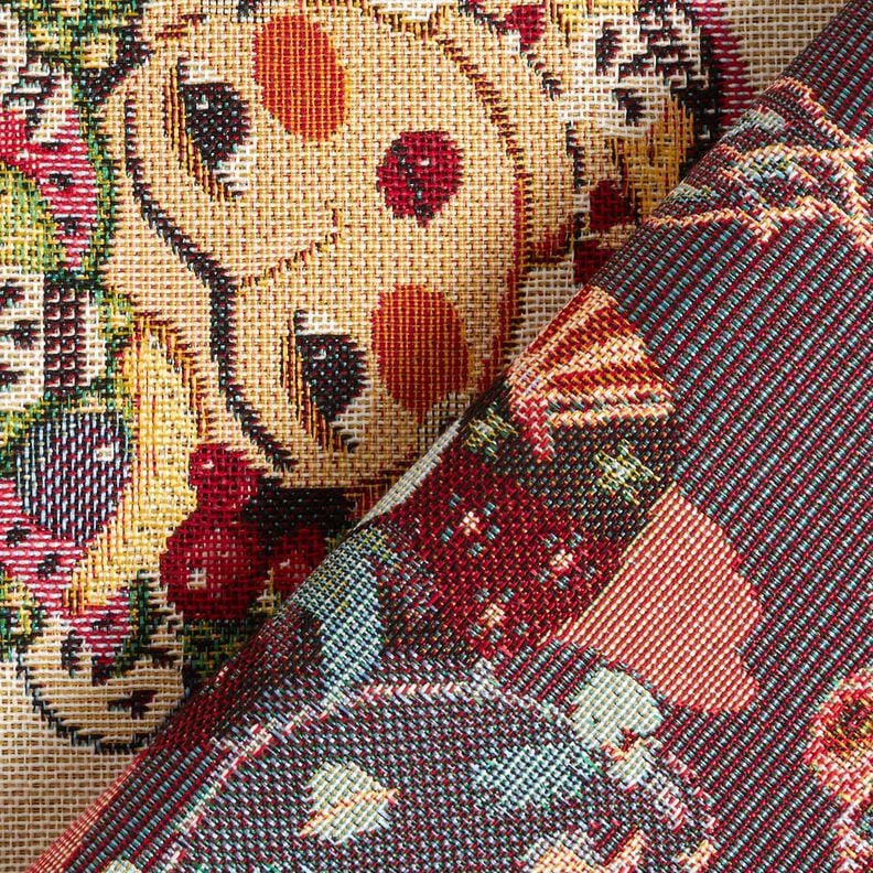 Tkanin dekoracyjna Gobelin artystki &ndash; jasnobeżowy/czerwień,  image number 4