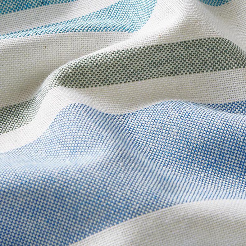 Tkanin dekoracyjna Half panama miks kolorowych pasków z recyklingu – niebieski brylantowy,  image number 2