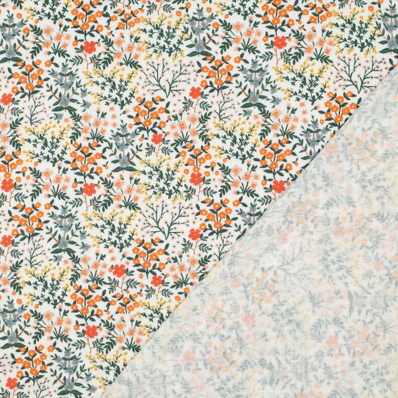 Muślin / Tkanina double crinkle ukwiecona łąka nadruk cyfrowy | Poppy Fabrics – mleczna, image number 4