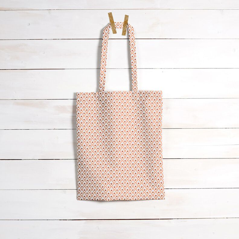 Bawełna powlekana małe romby – brąz/biel,  image number 7