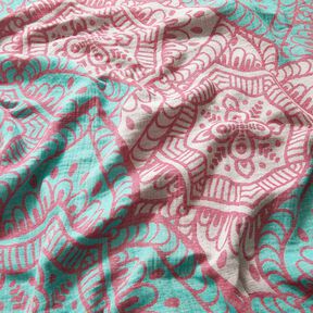 Ręcznik plażowy hammam w żakardowe ozdoby – mięta pieprzowa/purpura, 