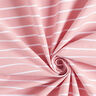Wiskoza strecz z błyszczącymi paskami – róż/biel,  thumbnail number 3