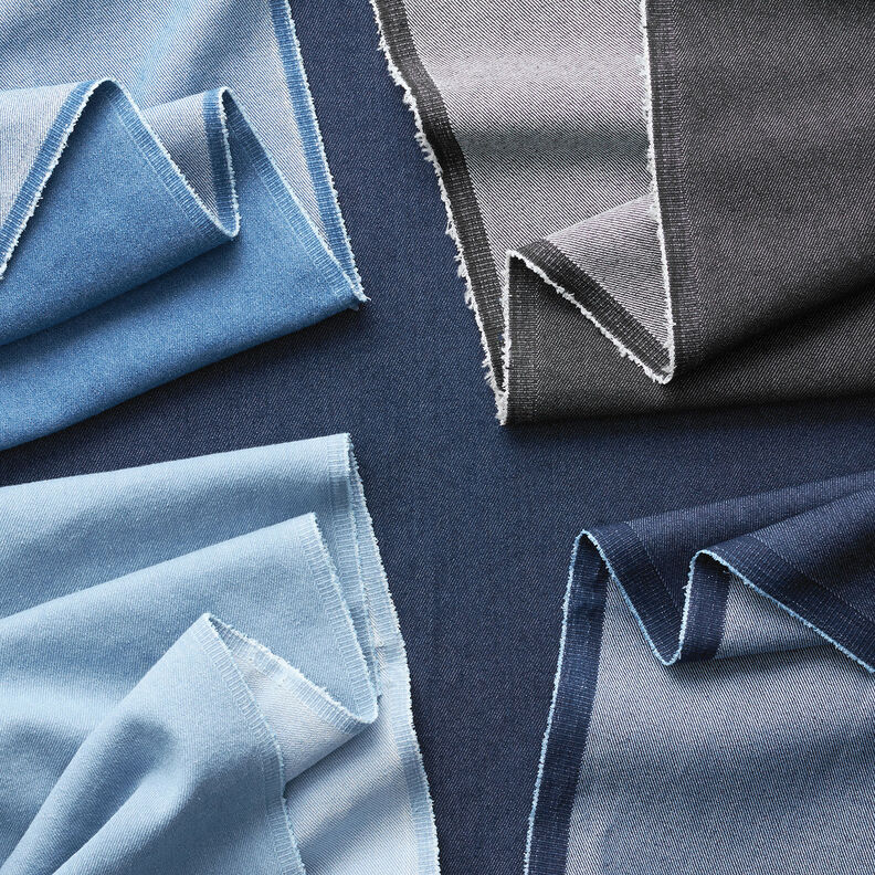 Bawełniany denim strecz, średni – czerń, image number 4
