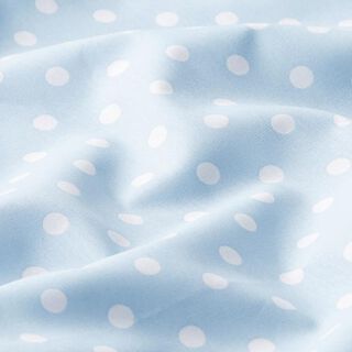 Popelina bawełniana Duże kropki – jasnoniebieski/biel, 