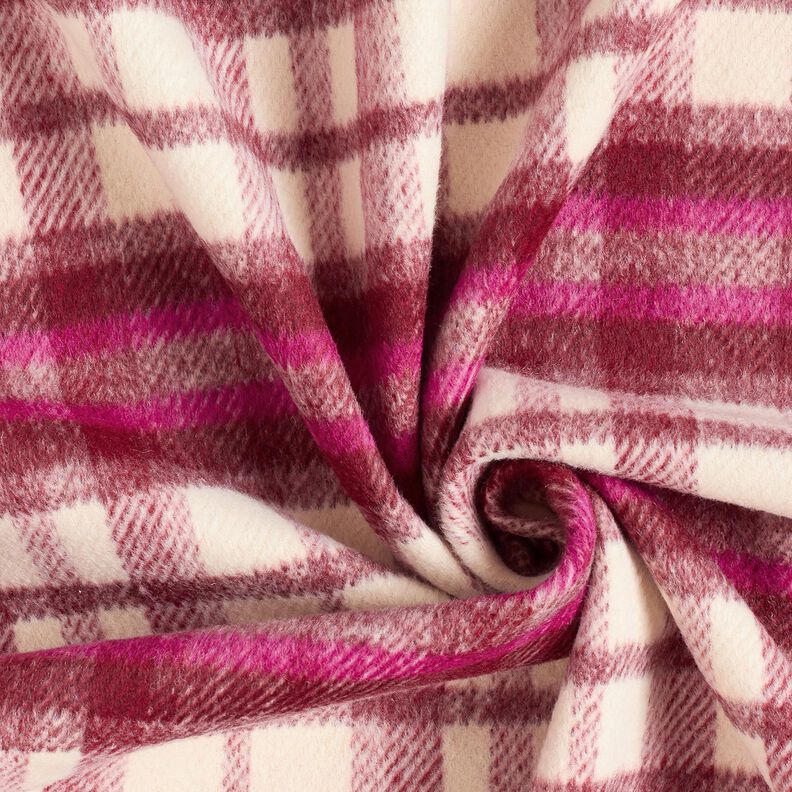 Tkanina płaszczowa Mieszanka wełniana drapana – bordo/purpura, image number 4