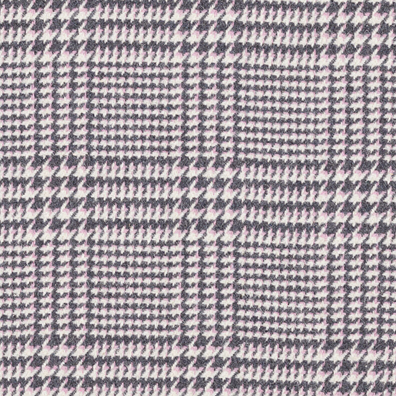 Materiał na płaszcze w kratkę glen – antracyt/róż | Resztka 60cm,  image number 1