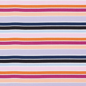 Dżersej bawełniany kolorowe prążki | by Poppy winogronowy/brzoskwinia, 