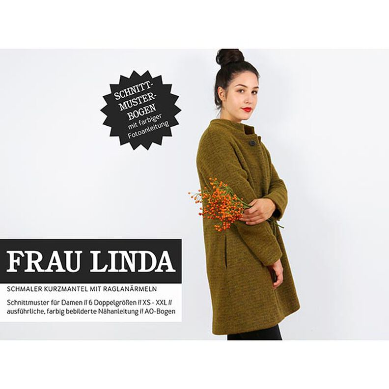FRAU LINDA – krótki płaszcz z rękawami raglanowymi, Studio Schnittreif  | XS -  XXL,  image number 1