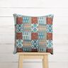 Tkanina bawełniana Kreton kwiatowy patchwork – błękit,  thumbnail number 7