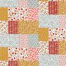 Tkanina bawełniana Kreton o wyglądzie patchworku – biel/łosoś,  thumbnail number 1