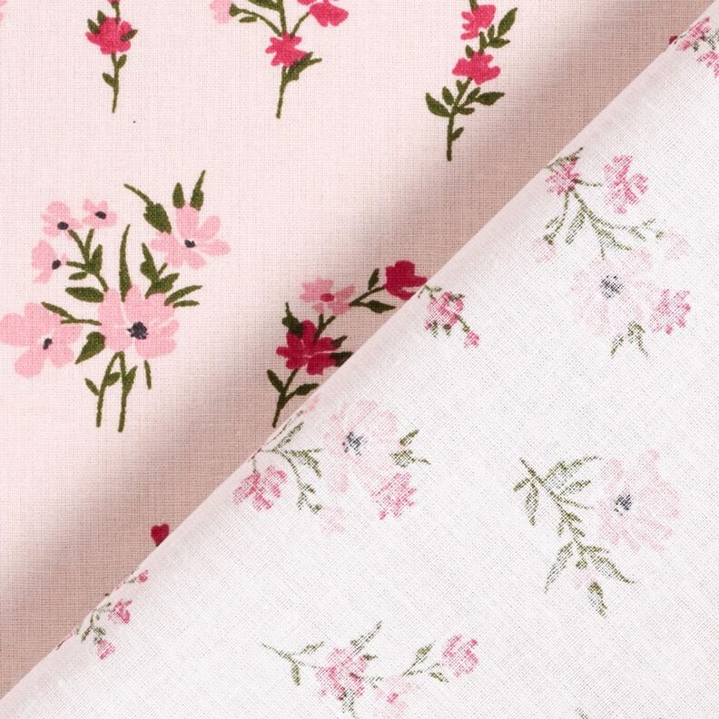 Tkanina bawełniana Kreton kwiaty mini – różowy/intensywny róż,  image number 4