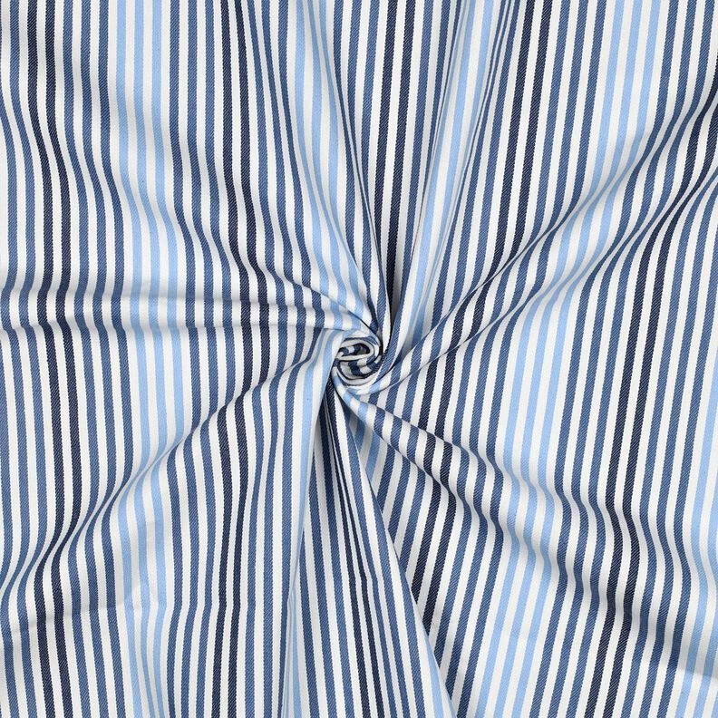 denim Mieszanka bawełny paski | Poppy Fabrics – dżins/mleczna biel,  image number 3