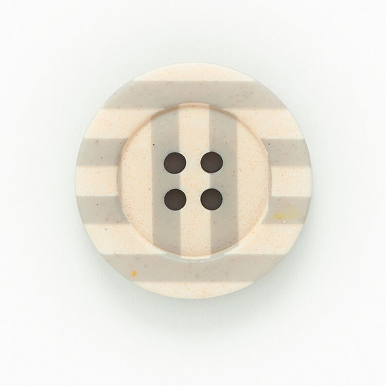 Guzik w paski, 4 dziurki  – jasnoszary/brzoskwinia,  image number 1
