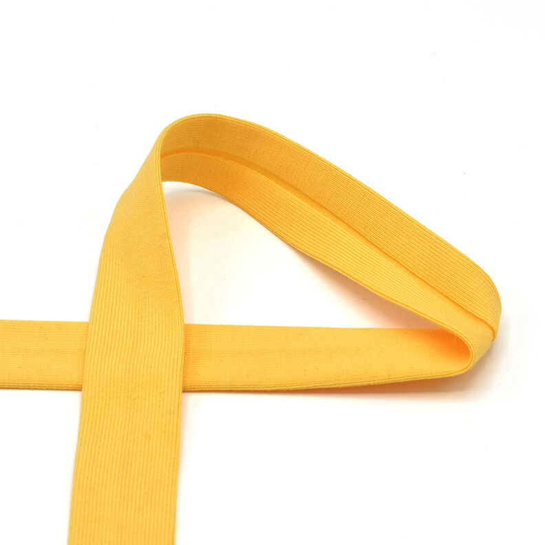 Taśma skośna Dżersej bawełniany [20 mm] – słoneczna żółć,  image number 1