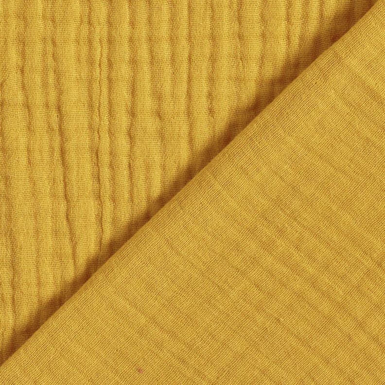 Trójwarstwowy muślin bawełniany Jednokol – musztarda,  image number 4