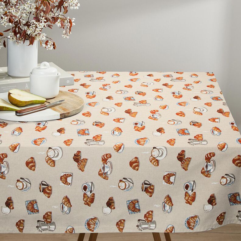 Tkanin dekoracyjna Half panama świeże rogaliki – jasny brąz/naturalny,  image number 7