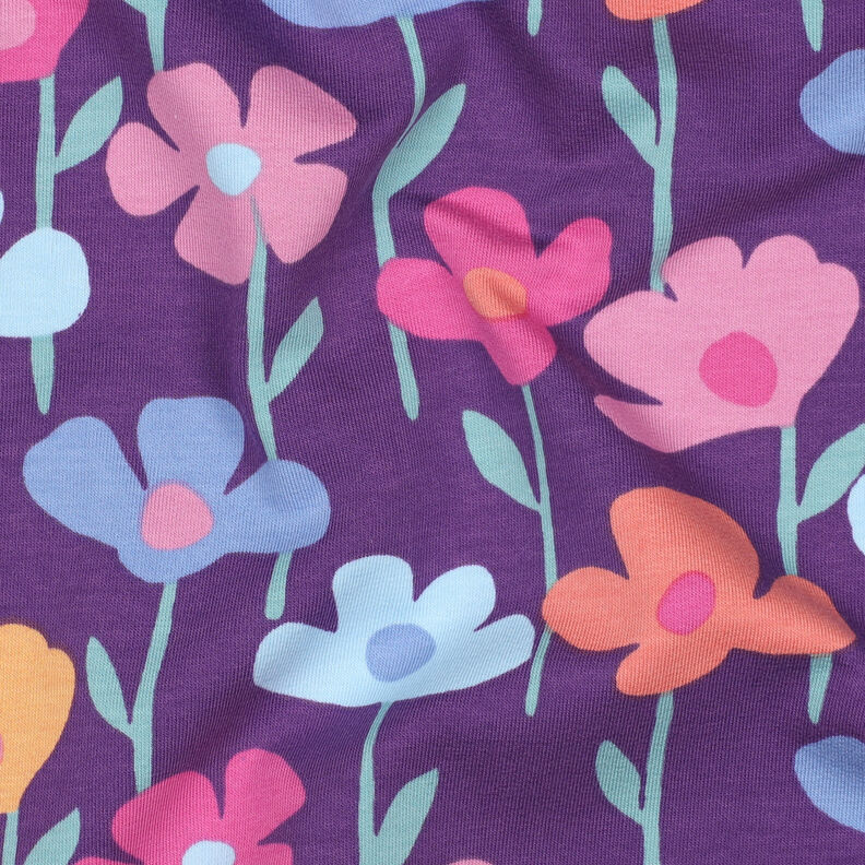 Dzianina dresowa pętelkowa French Terry kolorowe kwiaty | Poppy Fabrics – czerwona lilia,  image number 2