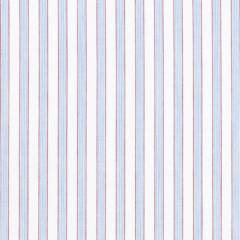 Tkanina bawełniana w dwukolorowe paski – biel/jasnoniebieski,  image number 1